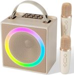 Verkstar Karaoke Machine, 2024 Upgraded Karaoke Portable Systems with Two Microphones Storage, Bluetooth Karaoke Speaker Singing Machine for Adults Kids, Gifts for Girls Boys Party