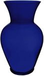 Floral Supply Online 10 5/8" Cobalt Blue Spring Garden Vase and Flower Guide Booklet- Decorative Glass Flower Vase for Floral Arrangements, Weddings, Home Decor or Office.