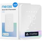 meross Matter Smart Thermostat for Electric Baseboard, Energy Saving, WiFi Thermostat Works with Alexa, HomeKit, Google Home, SmartThings, App & Voice Control, Easy Install, 4 Wires Needed, Large