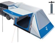 JOYTUTUS SUV Tent with Inflatable Pump, Easy Set-up Car Tent for 6 Person with Car Roof Canopy, Dual-Use Blow Up SUV Camping Tent with 2 Awnings, Double Door
