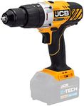 JCB 18V Cordless Combi Drill, Bare Unit, Variable Speed & LED Light, 16+3 Position Torque, Rubber Grip Overmould & Belt Clip, 3 Year Warranty