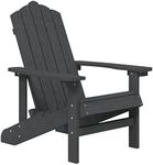 vidaXL Anthracite Garden Adirondack Chair - HDPE, UV-resistant, Weather-resistant Outdoor Patio Armchair with High Backrest and Wide Arms