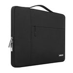 MOSISO Laptop Sleeve Compatible with MacBook Air/Pro, 13-13.3 inch Notebook, Compatible with MacBook Pro 14 inch M3 M2 M1 Pro Max 2024-2021, Polyester Multifunctional Briefcase Bag, Black