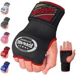 Farabi Kids Junior Inner Hand Wraps Gloves Easy Gel Padded Boxing Wraps with Wrist Wraps Pair (Black)