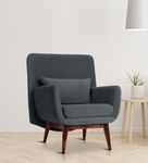 Majestic Slipper Chair Walnut Finish (Charcoal Grey)