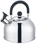 2.5L Stainless Steel Whistling Camping Kettle, Lightweight, Compact and Durable, Perfect for Camping Trips, Hiking, Cooking, Campsite, Campfire, BBQ, Walking Holiday, Glamping, Festival (Silver)