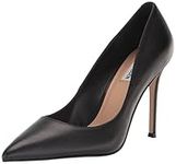 Steve Madden Women's Evelyn Pump, Black Leather, 9