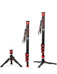 IFOOTAGE Camera Monopod Cobra 3 C180F, 71" Carbon Fiber Travel Monopod, Professional Video Monopod with Tripod Base, Max Load 10KG