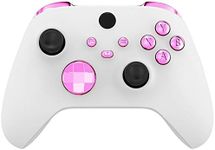 eXtremeRate Replacement Buttons for Xbox Core Wireless Controller, Chrome Pink Glossy Custom LB RB LT RT Bumpers Trigers Dpad ABXY Start Back Sync Share Keys Parts for Xbox Series X & S Controller