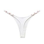 UR HIGHER SELF Women's VS5 G-String Panties, Girls Luxurious Panty, Honeymoon Wear, Beach Wear (White, Large)