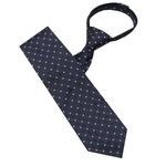 LEONARDI Men’s Formal Zipper tie | Handmade | Microfiber | Standard Size | Premium fabric | Superior Zip | Packaging - Folder | Colour - Dark Navy tie (Set of 1)