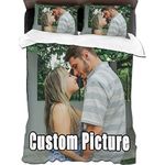 GZYZXP Personalised Duvet Cover 135×200cm, Customize your own photos and text, Personalized Quilt Cover + Personalized Pillowcase Double Size for Family Couples Baby Birthday Friendship Anniversary