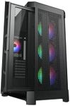 Cougar Gaming Mid Tower Case Airface Pro RGB Supporting 390mm Graphics Card with Controller, Four RGB Fans and Distinct Front Mesh Panel (Black)