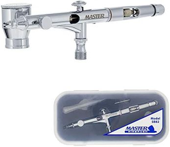 Master Airbrush SB82 High Precision Detail Control Dual-Action Side Feed Airbrush Set Kit with a 0.2mm Fluid Tip, 1/6 oz. Bowl Cup - Spray Auto Graphics, Illustration, Fine Art, Hobby, Nail Designs