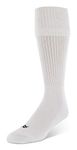 Sof Sole Soccer Over-the-Calf Team Athletic Performance Socks for Men and Youth (2 Pairs), Child 13-Youth 4, White