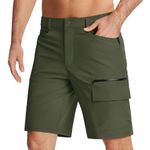 KEFITEVD Quick Dry Outdoor Shorts Men's Breathable Tear Resistant Safari Shorts Army Green,38