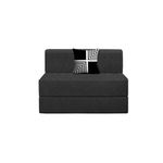 Home Decor Lounge Sofa 1 Seater, Sofa Bed 3X6 Feet, Folding Sofa Bed, Sofa Cum Beds for Living Room, Flipper 1 Seater Sofa with Cushion-Black