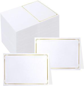 120 Pcs Place Cards Blank Fillable Banquet Seat Card with Gold Foil Frame, Place Cards for Table Setting, Escort Cards, Name Cards, Wedding Place Cards for Wedding, Table, Dinner Parties, 2" x 3.5"