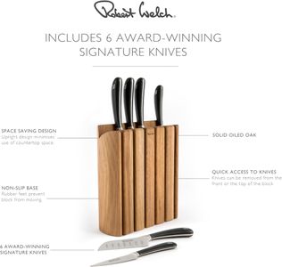 Robert Welch 7-Piece Knife Block Set – Stainless Steel Kitchen Knives