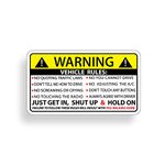 Funny Vehicle Safety Warning Rules Sticker Adhesive Vinyl for Car Truck Window Graphic Bumper