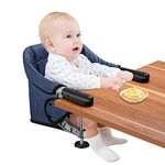 Hook On Chair, Clip on High Chair, Fold-Flat Storage Portable Baby Feeding Seat, High Load Design, Attach to Fast Table Chair Removable Seat for Home and Travel (Blue)