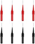 Dadabig 8 PCS Test Probe, Multimeter Probes Copper Test Leads Stainless Steel Needle Probes Silicon Back Probe Pin for Automotive, Telecommunications, Industrial, 4mm Jack Socket, Red and Black