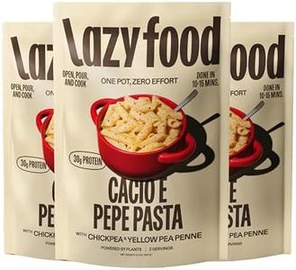 Lazy Food Cacio e Pepe Pasta Meal | Gluten Free Pasta Dinner | Low Carb High Protein Italian One Pot Meal Kit Made with Real Romano Cheese | Chickpea & Yellow Pea Penne - 3 Pack (6 Servings)