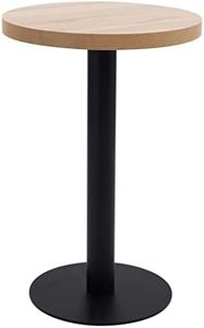 vidaXL Table de Bistro Table de Café Table de Salle à Manger Table de Bar Dîner Repas Restaurant Maison Intérieur Marron Clair 50 cm MDF