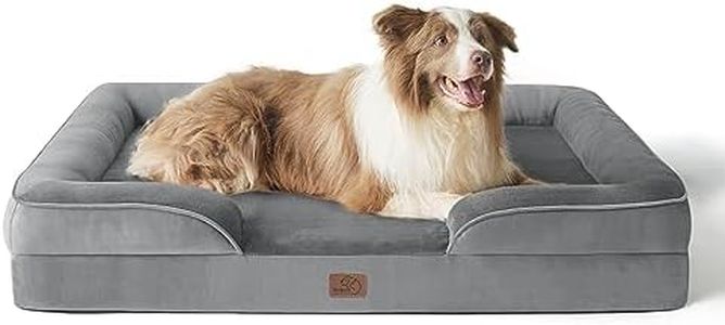 Bedsure Orthopedic Dog Bed for Large Dogs - Big Washable Dog Sofa Beds Large, Supportive Foam Pet Couch Bed with Removable Washable Cover, Waterproof Lining and Nonskid Bottom, Grey