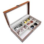 La Trove Luxury Sunglass Box Organizer Vegan Leather organiser for Sunglasses Goggles (6 Slots)