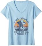 Womens A Little Messed Up But We're All Alright Country Music V-Neck T-Shirt