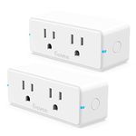 Govee Dual Smart Plug 2 Pack, 15A WiFi Bluetooth Outlet, Work with Alexa and Google Assistant, 2-in-1 Compact Design, Govee Home App Control Remotely with No Hub Required, Timer, FCC and ETL Certified