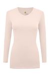 Natural Uniforms Women's Under Scrub Tee V-Neck Long Sleeve T-Shirt, Nude, XX-Small