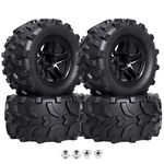 Hobbypark (4-Pack) RC Truck 2.8" Tires & Wheels Rims with Foam Inserts 12mm Hex Hub for 1/10 Electric/Nitro Power Off Road Monster