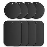 sphires 8 Pack Metal Plate for Magnetic Phone Car Mount with 3M Adhesive 4xRound & 4xRectangle Black Metal Plate for Car Magnetic Phone Holder…