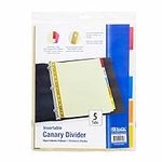 BAZIC Binder Dividers Canary Paper 