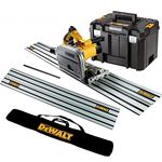 DEWALT DWS520KT 240V Plunge Saw with 2 x 1.5m Guide Rails Connector & Bag