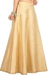 Studio Shringaar Women's Readymade Polyester Maxi Skirt Lehenga (Gold, XL)