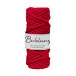 Bobbiny | 3 Ply Twisted Macrame Cotton Cord Dori (Roll Packaging) Thread for Macrame DIY and Other Projects | Red | 3mm,10 Meter