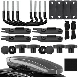 Fissaggio per Box da Tetto: WIYETY 4 Pezzi Kit di Montaggio Universale per Box da Tetto, Accessori per Box Sul Tetto con 8 Dadi Autobloccanti e 2 Bende e Adesivi a Pois Rotondi