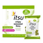 itsu Wasabi Flavour Seaweed Thins | Crispy Seaweed Snacks | NEW Larger Pack (32 x 5g packs) | Vegan, Low Calorie, Healthy Snack, Seaweed Crisps