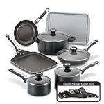 Farberware Aluminium Non-stick Cookware Pot And Pan Set, 17 Piece (Black)