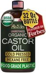 Ella & Eden Organic Castor Oil for Hair Growth | Natural Skin Moisturizer 32 Fl Oz | 100% Pure Cold-Pressed USDA Organic Hexane-Free Oil for Castor Packs Navel Oiling Nail Lashes Brows