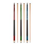 Aska Set of L2 Billiard Pool Cue Sticks, 58 inch Hard Rock Canadian Maple, 5/16x18 Joint, 13mm Hard Tip, Mixed Weights (Set of 3 Sticks)