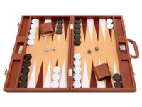 Silverman & Co. 19-inch Premium Backgammon Set - Desert Brown Board - 2 Players - Adult