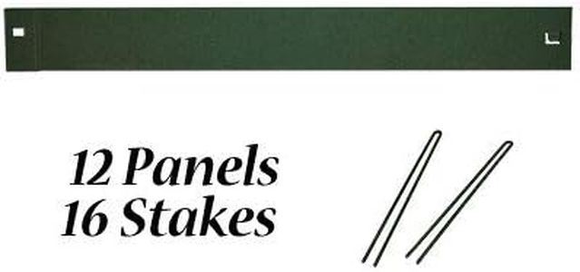 Panacea 82455 Landscape Edging with Stakes, Green, Pack of 3 (4)