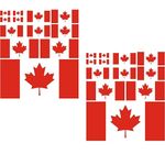 Priaora 24 Pcs Canada Flag Stickers Canada Day Decorations, Vinyl Maple Leaf World Cup Decal Stickers Canadian Flag Stickers for Car Truck Bumper Laptop Window Wall Company School (5 Sizes) (K51-24)