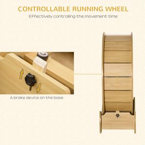 PawHut Cat Exercise Wheel – 30” Treadmill with Brake, Carpeted Runway, White