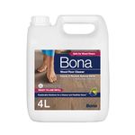 Bona Wood Floor Cleaner Liquid | Wooden Floor Cleaner | Robot Liquid | Suitable for Varnished or Hard-Waxed Wood Floors | 4 Litre Floor Cleaning Liquid Refill Bottle, White