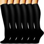 Bluemaple Copper Compression Socks Women & Men(6 Pairs) - Best for Running,Medical,Athletic Sports,Flight Travel, Pregnancy